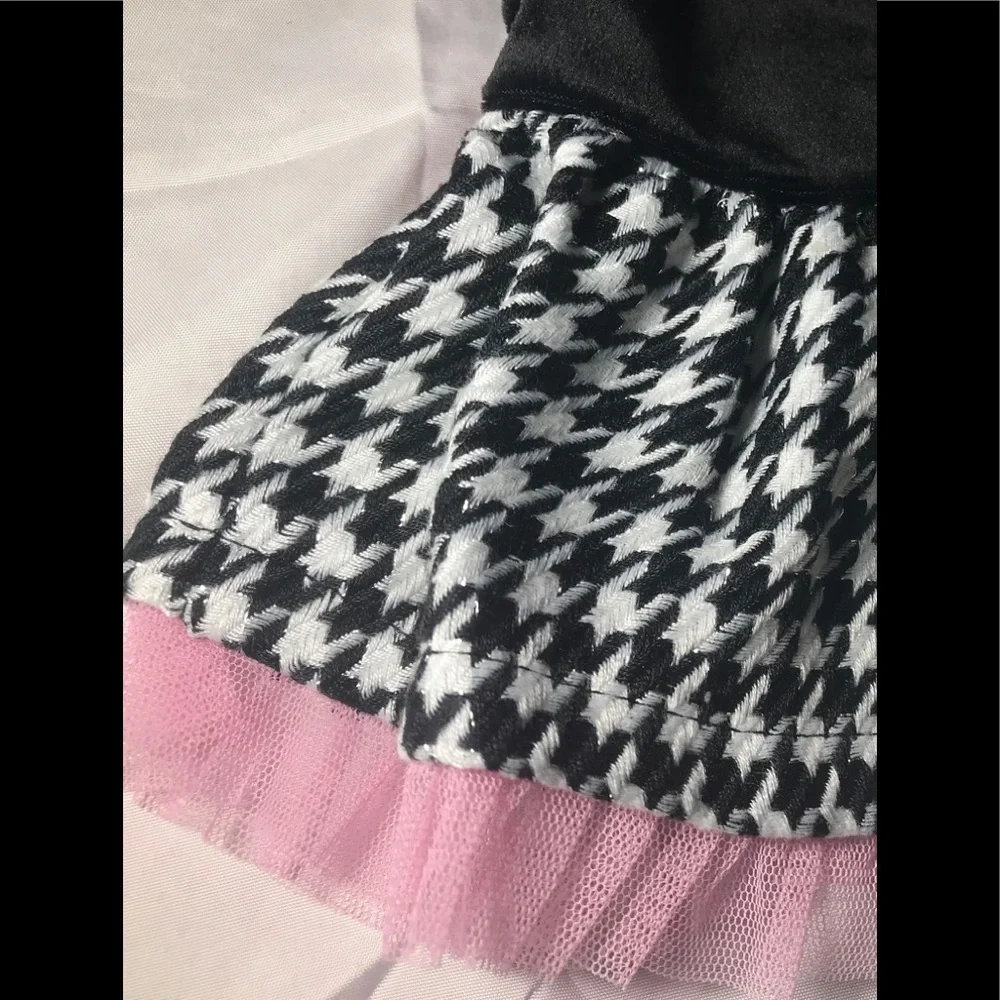 Youngland Dress & Matching Jacket 12M Black White Pink Bling Tulle Ribbon